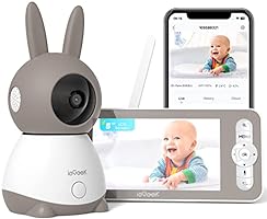 ieGeek WiFi 1080p Video Baby Monitor Camera with Night Vision, 5" Lcd Screen&Phone App Control, PTZ, Automatic Tracking,...